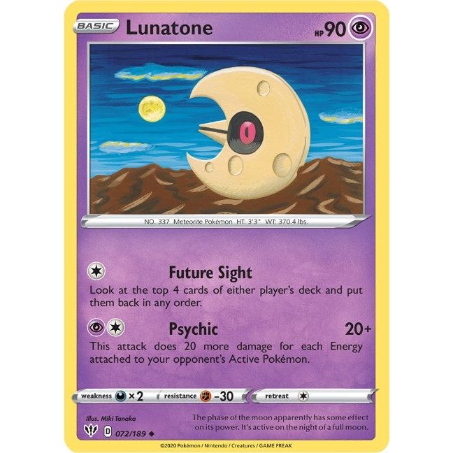 Image for Lunatone (072/189) (SWSH03) - Pokemon