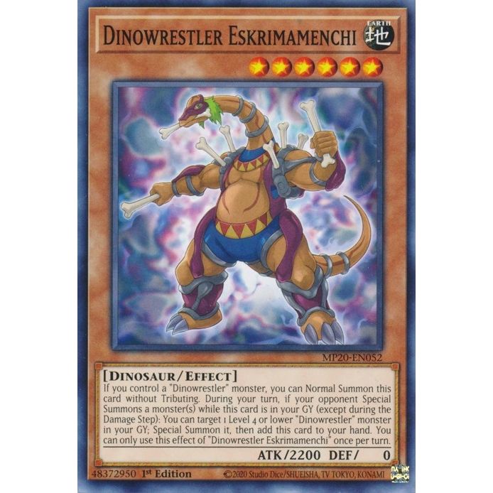 Image for Dinowrestler Eskrimamenchi (MP20-EN052) (MP20) - YuGiOh