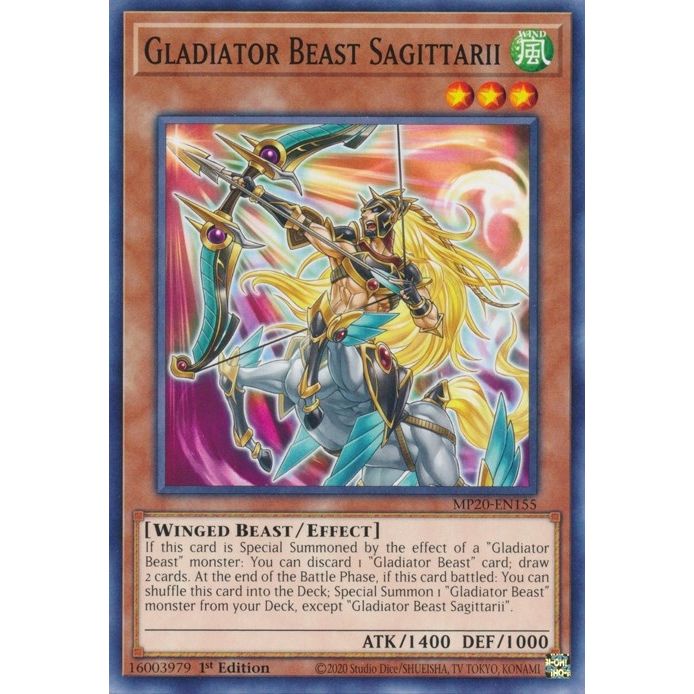 Image for Gladiator Beast Sagittarii (MP20-EN155) (MP20) - YuGiOh