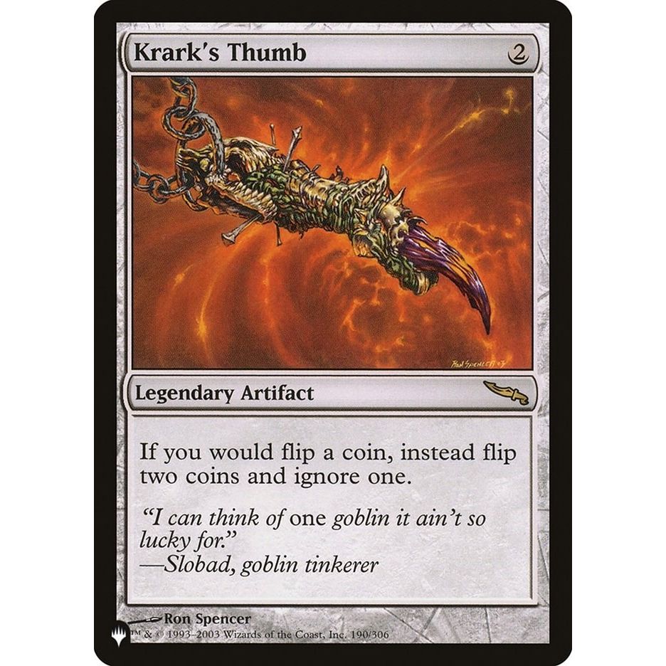 Image for Krark's Thumb (190/306) (LIST) - Magic: The Gathering
