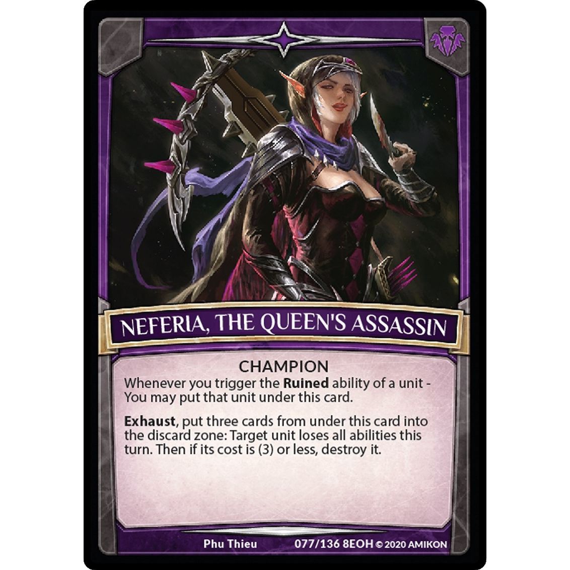Image for Neferia, the Queen's Assassin (77/136 8EOH) (EOH) - Argent Saga TCG