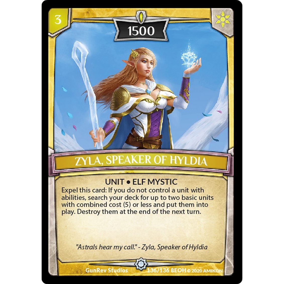 Image for Zyla, Speaker of Hyldia (136/136 8EOH) (EOH) - Argent Saga TCG