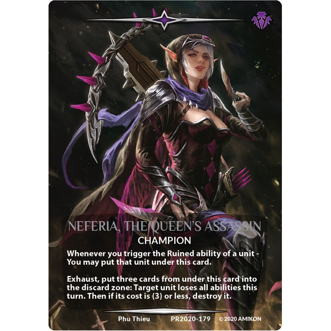 Image for Neferia, the Queen's Assassin (Serial Numbered) (PR2020-179) (PR) - Argent Saga TCG