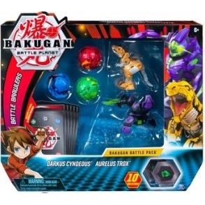 Image for Bakugan Battle Pack 5-Pack - Darkus Cyndeous and Aurelus Trox - Bakugan TCG
