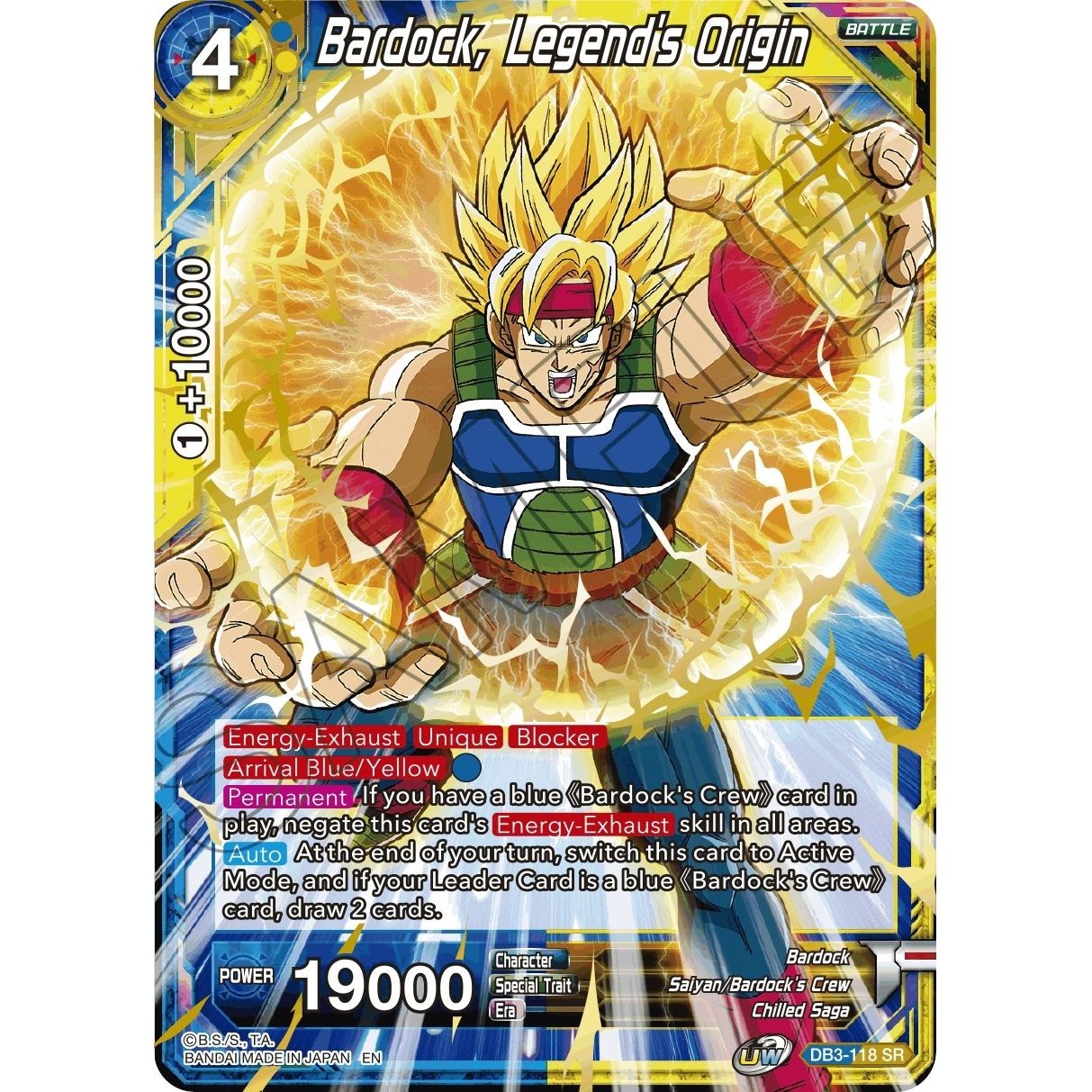 Image for Bardock, Legend's Origin (DB3-118) (DB3) - Dragon Ball Super: Masters