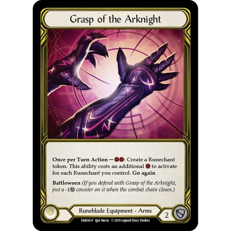 Image for Grasp of the Arknight (Golden) - FAB010 (FAB010) (PR) - Flesh and Blood TCG