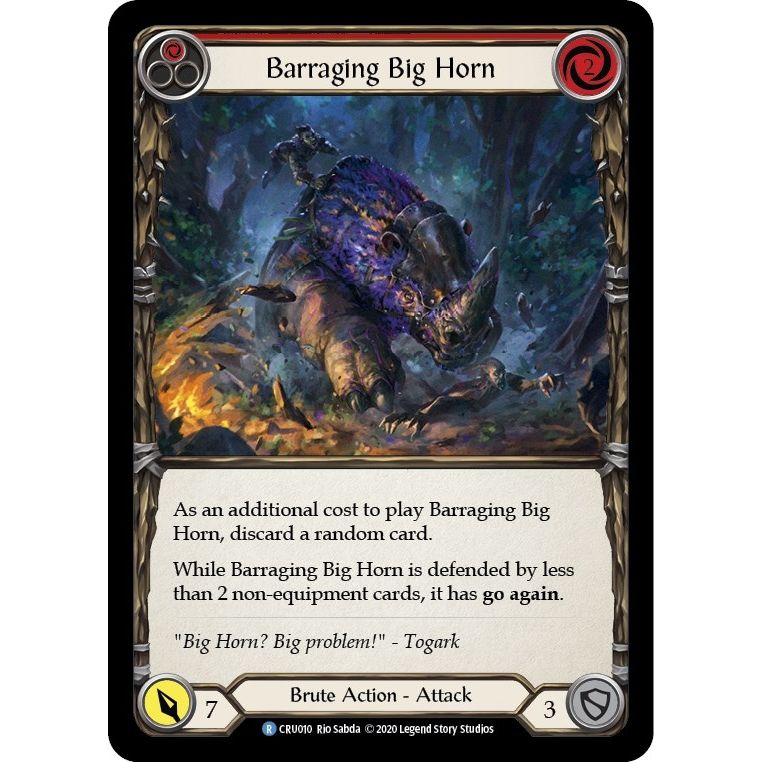 Image for Barraging Big Horn (Red) (CRU010) (CRU) - Flesh and Blood TCG