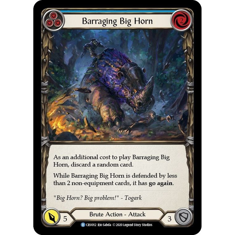 Image for Barraging Big Horn (Blue) (CRU012) (CRU) - Flesh and Blood TCG