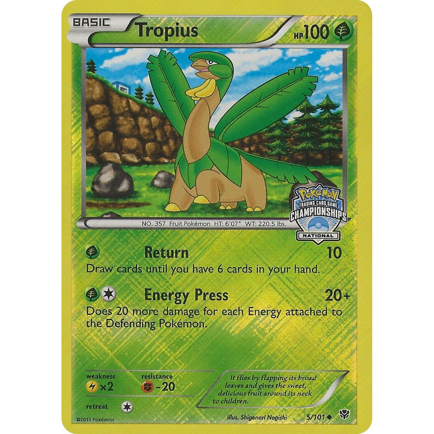 Image for Tropius - 5/101 (National Championships) (005/101) (PR) - Pokemon