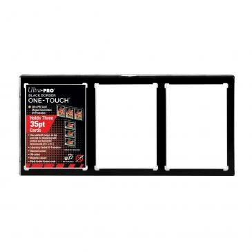 Image for 35PT 3-Card Black Border UV ONE-TOUCH Magnetic Holder - Collectible Storage