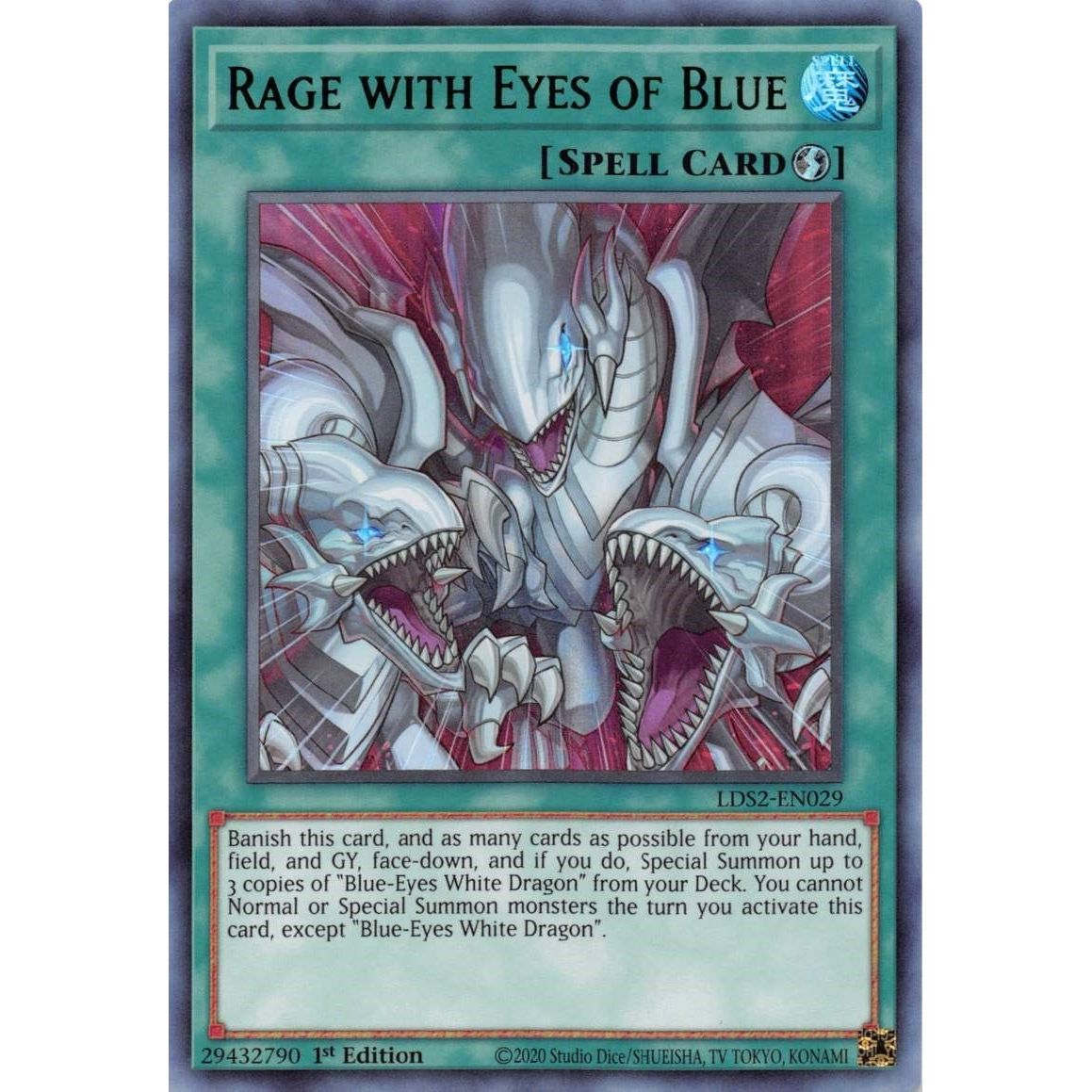 Image for Rage with Eyes of Blue (Green) (LDS2-EN029) (LDS2) - YuGiOh