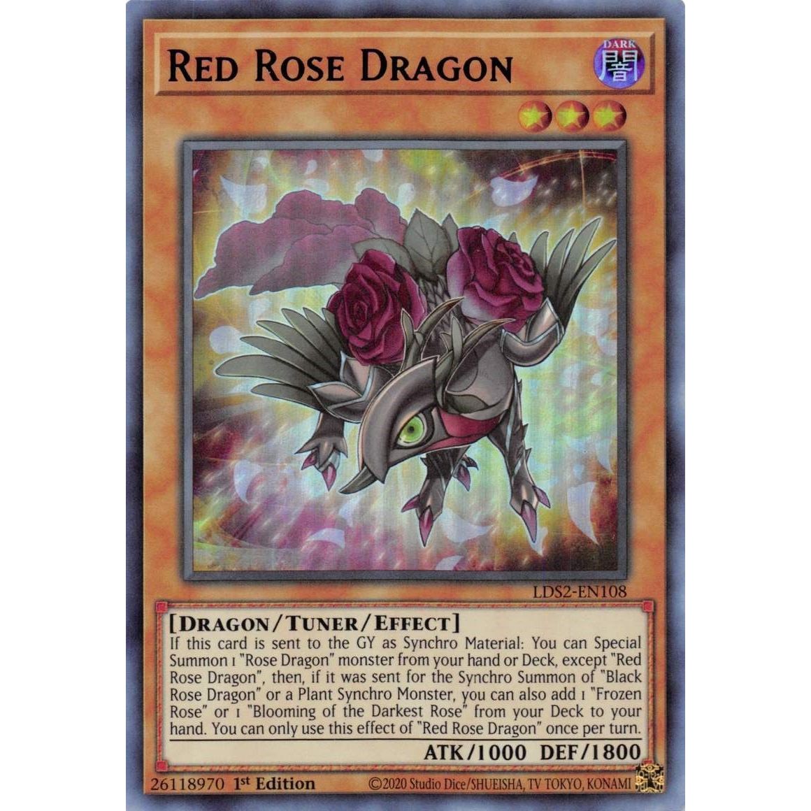 Image for Red Rose Dragon (Purple) (LDS2-EN108) (LDS2) - YuGiOh