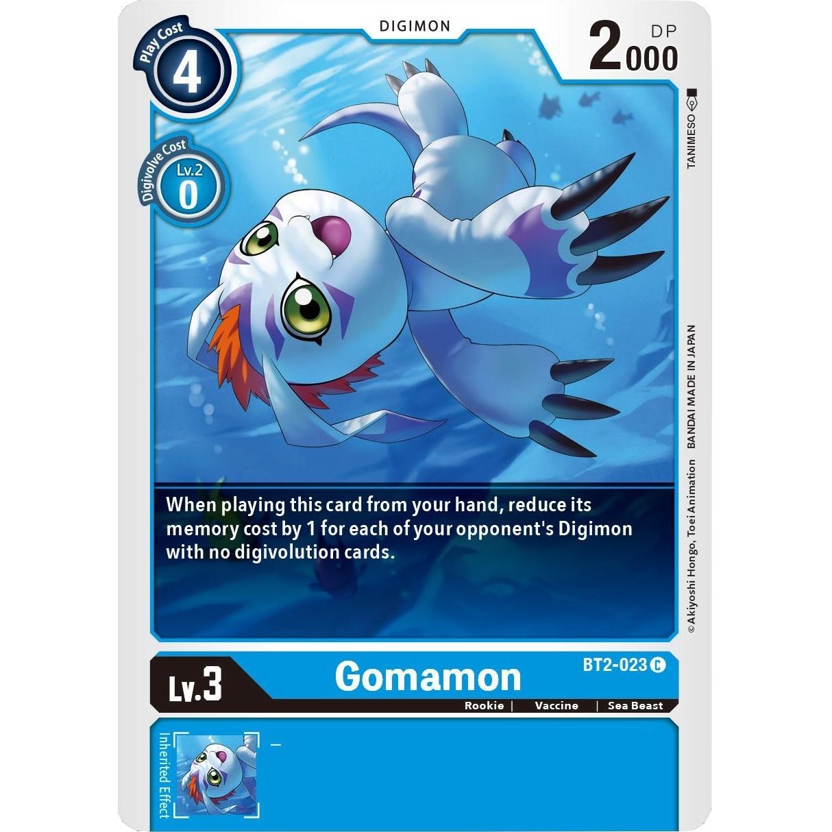 Image for Gomamon - BT2-023 (BT2-023 C) (BT01-03B) - Digimon Card Game