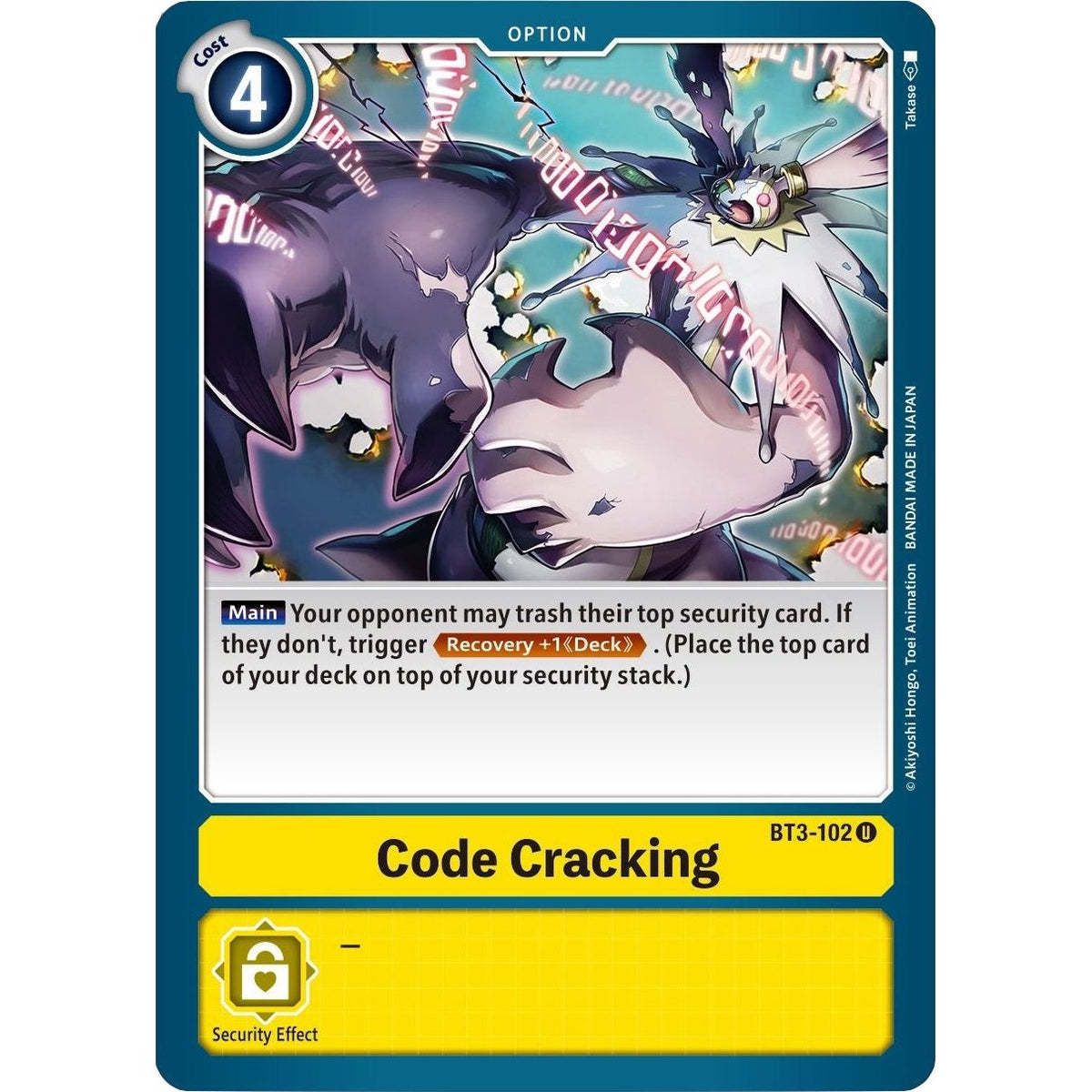 Image for Code Cracking (BT3-102 U) (BT01-03B) - Digimon Card Game
