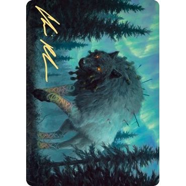 Image for Sarulf, Realm Eater Art Card (Gold-Stamped Signature) (65) (ASKHM) - Magic: The Gathering