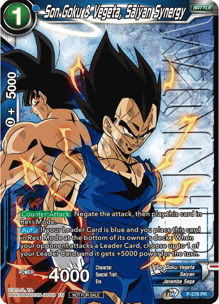 Image for Son Goku & Vegeta, Saiyan Synergy (Unison Warrior Series Tournament Pack Vol.3) (Winner Stamped) (P-276) (TPR) - Dragon Ball Super: Masters