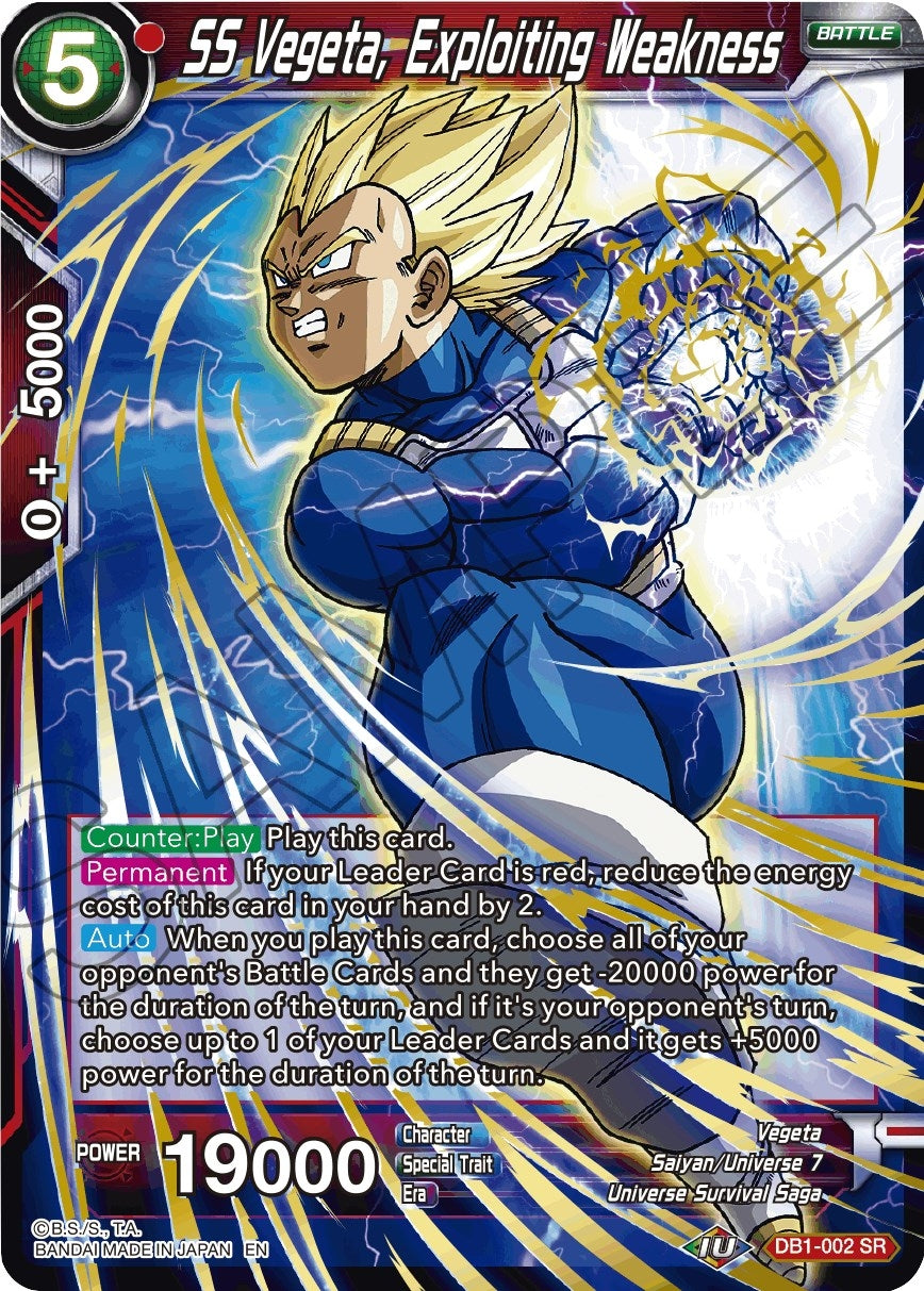 Image for SS Vegeta, Exploiting Weakness (Reprint) (DB1-002) (EB-01) - Dragon Ball Super: Masters