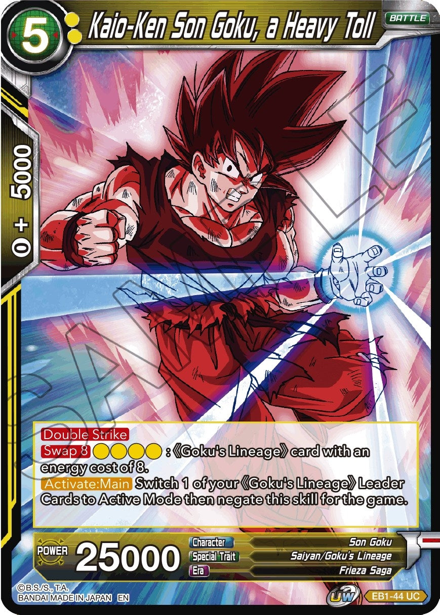 Image for Kaio-Ken Son Goku, a Heavy Toll (EB1-44) (EB-01) - Dragon Ball Super: Masters