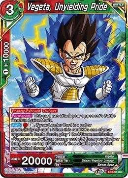 Image for Vegeta, Unyielding Pride (EB1-57) (EB-01) - Dragon Ball Super: Masters