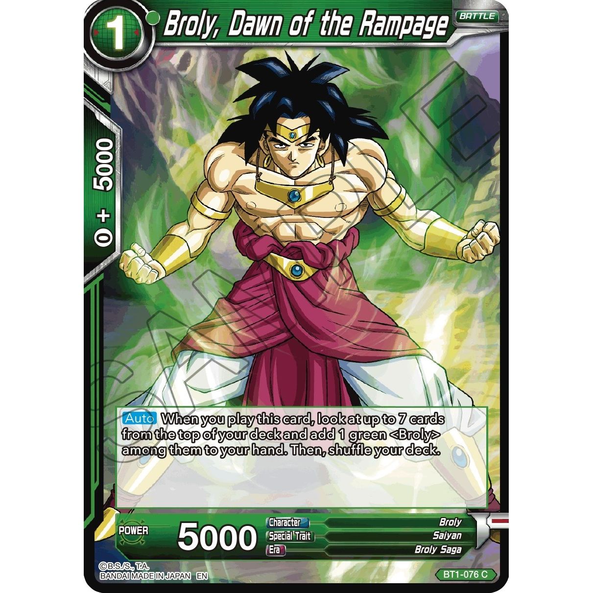 Image for Broly, Dawn of the Rampage (Reprint) (BT1-076) (EB-01) - Dragon Ball Super: Masters