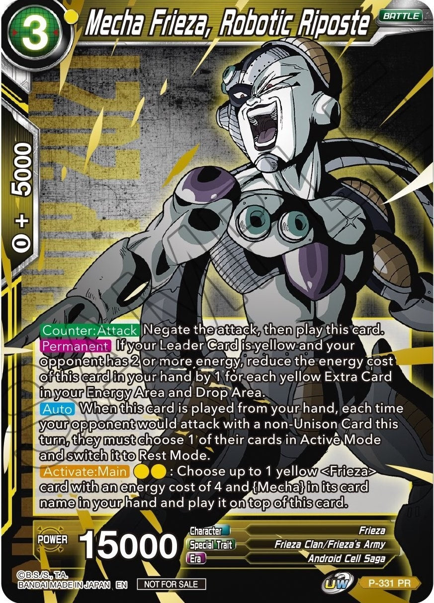Image for Mecha Frieza, Robotic Riposte (Championship Pack 2021 Vol.1) (Winner Gold Stamped) (P-331) (PR) - Dragon Ball Super: Masters
