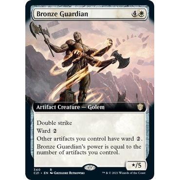 Image for Bronze Guardian (Extended Art) (340) (C21) - Magic: The Gathering