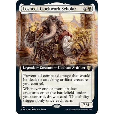 Image for Losheel, Clockwork Scholar (Extended Art) (345) (C21) - Magic: The Gathering