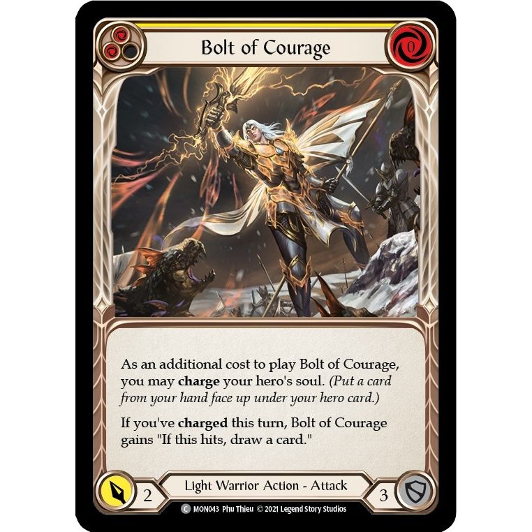 Image for Bolt of Courage (Yellow) (MON043) (MON) - Flesh and Blood TCG