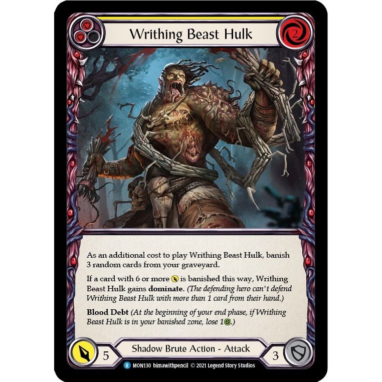 Image for Writhing Beast Hulk (Yellow) (MON130) (MON) - Flesh and Blood TCG