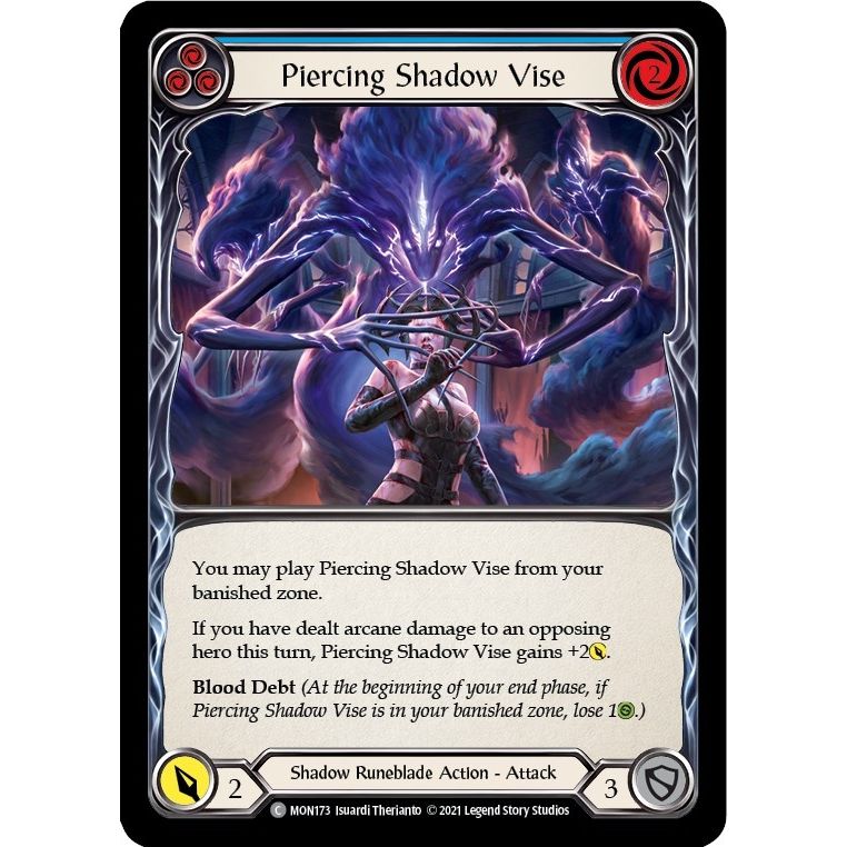 Image for Piercing Shadow Vise (Blue) (MON173) (MON) - Flesh and Blood TCG