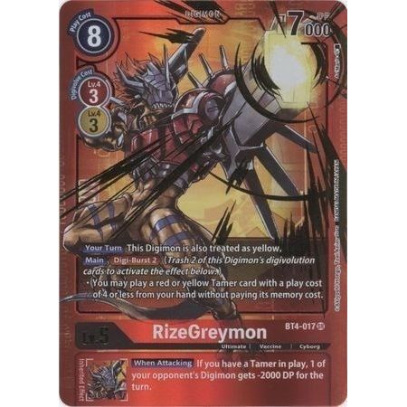 Image for RizeGreymon (Alternate Art) (BT4-017 SR) (BT04) - Digimon Card Game