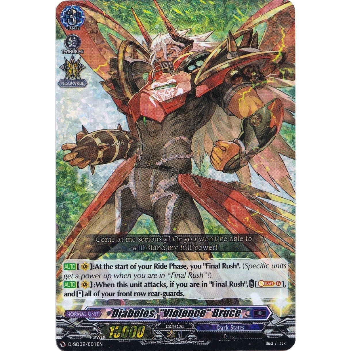 Image for Diabolos, "Violence" Bruce (RRR Foil) (D-SD02/001EN) (D-SD02) - Cardfight Vanguard
