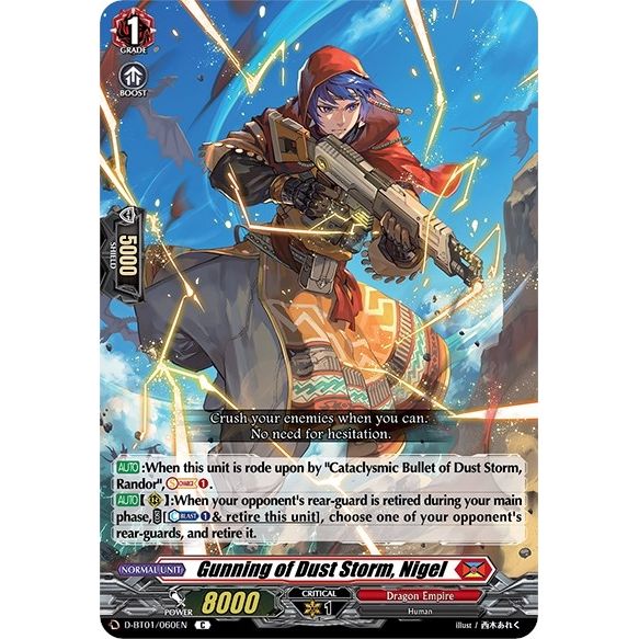 Image for Gunning of Dust Storm, Nigel (D-BT01/060EN) (D-BT01) - Cardfight Vanguard