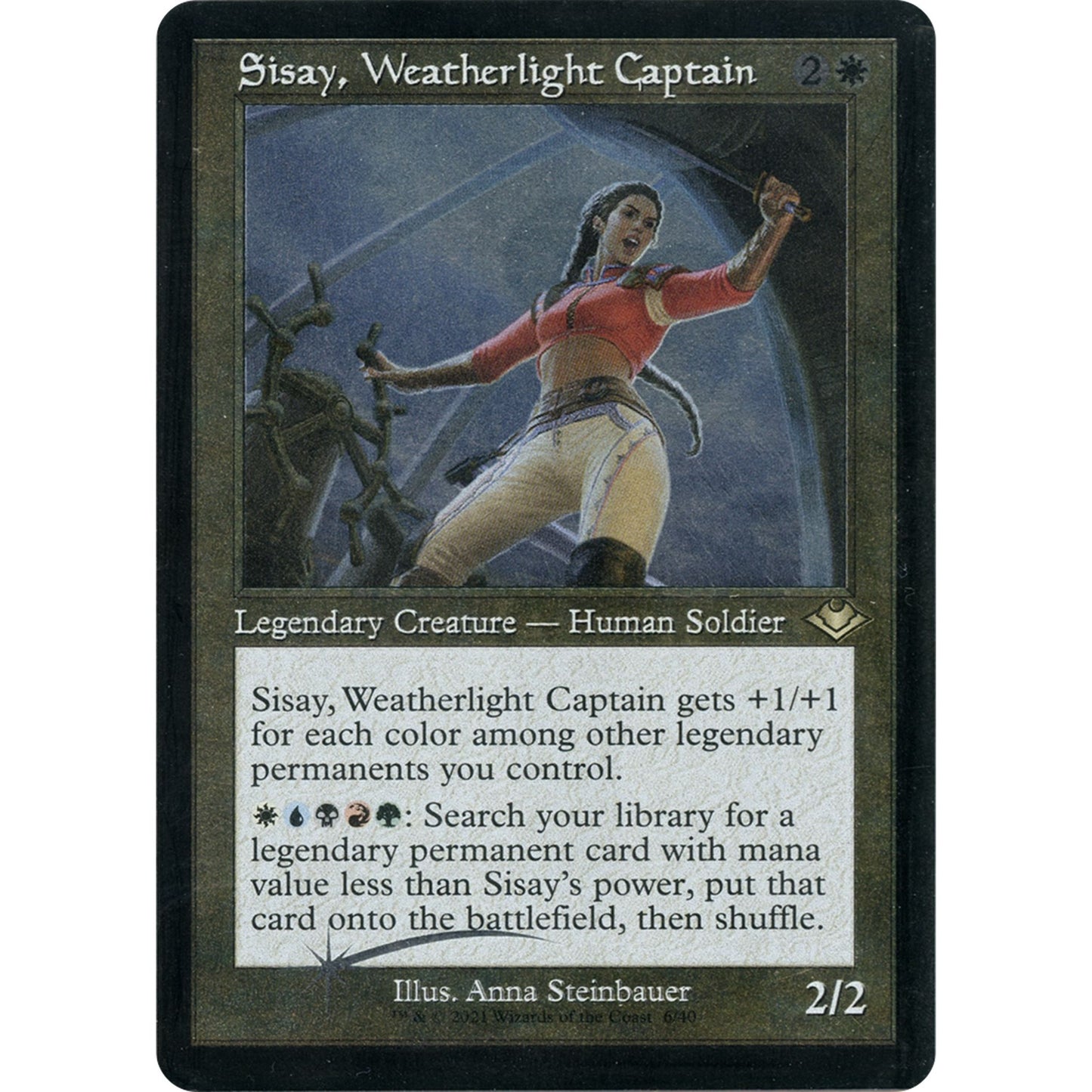 Image for Sisay, Weatherlight Captain (Retro Frame) (Foil Etched) (6) (MH1) - Magic: The Gathering