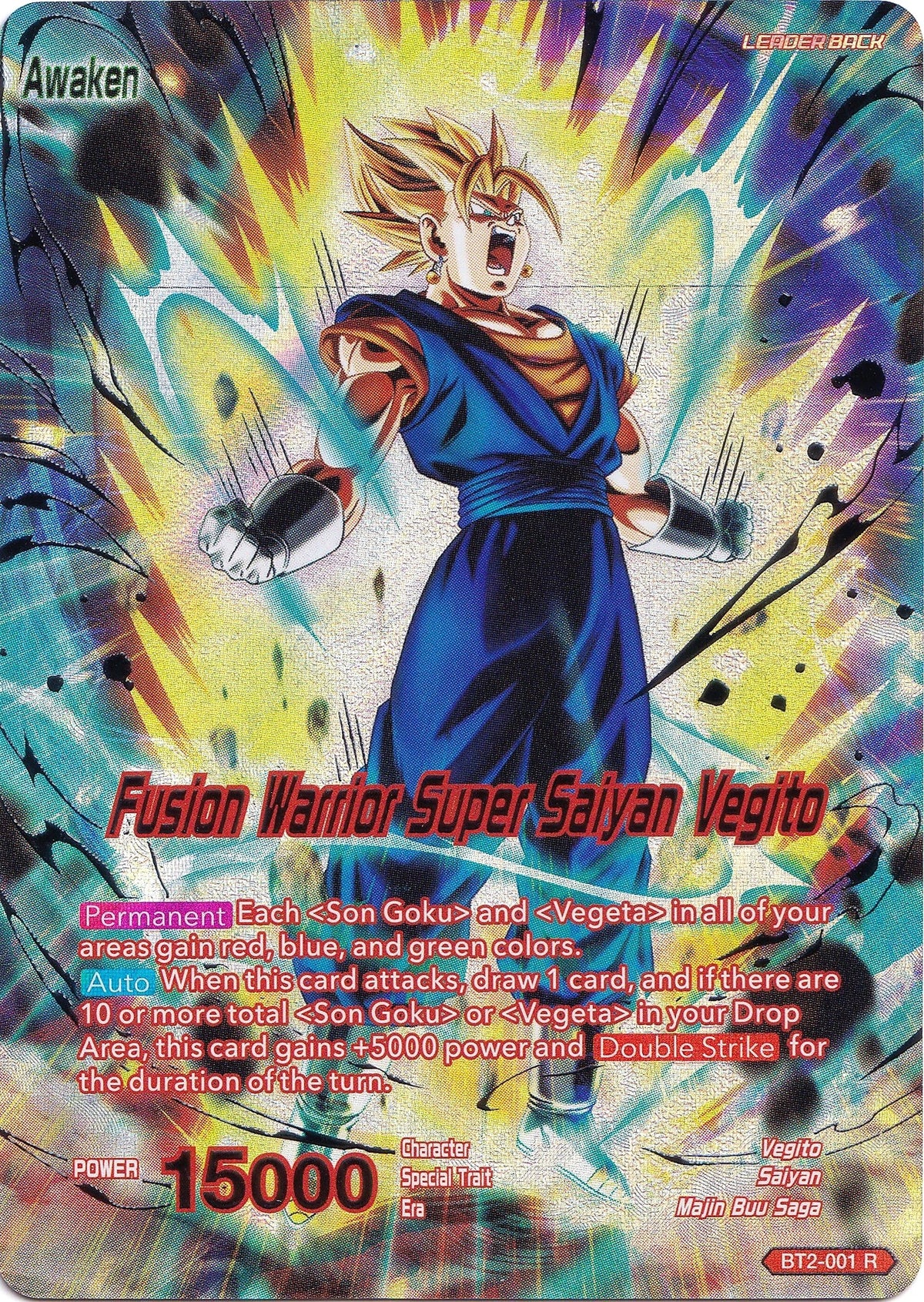 Image for Vegito // Fusion Warrior Super Saiyan Vegito (BT2-001) (CSV1) - Dragon Ball Super: Masters