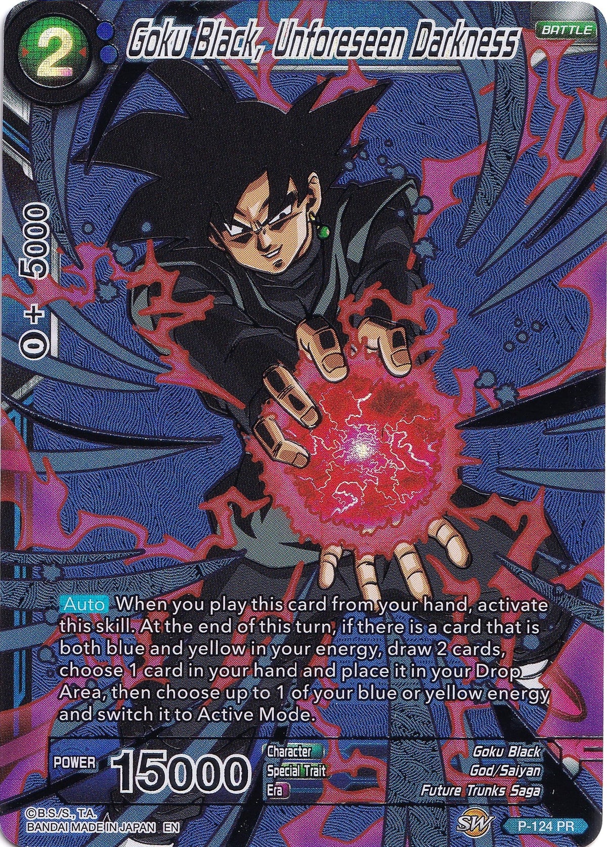 Image for Goku Black, Unforeseen Darkness (P-124) (CSV1) - Dragon Ball Super: Masters
