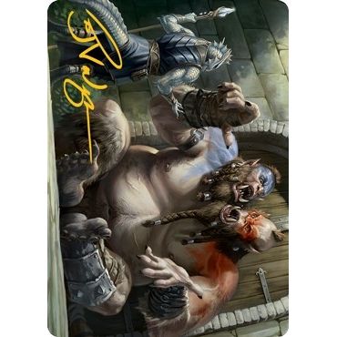 Image for Ettin Art Card (Gold-Stamped Signature) (13) (ASAFR) - Magic: The Gathering