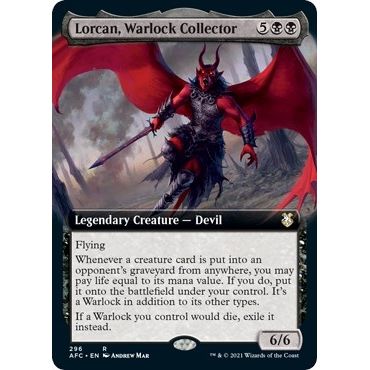 Image for Lorcan, Warlock Collector (Extended Art) (296) (AFC) - Magic: The Gathering