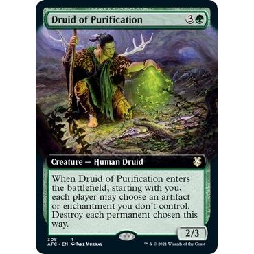 Image for Druid of Purification (Extended Art) (308) (AFC) - Magic: The Gathering