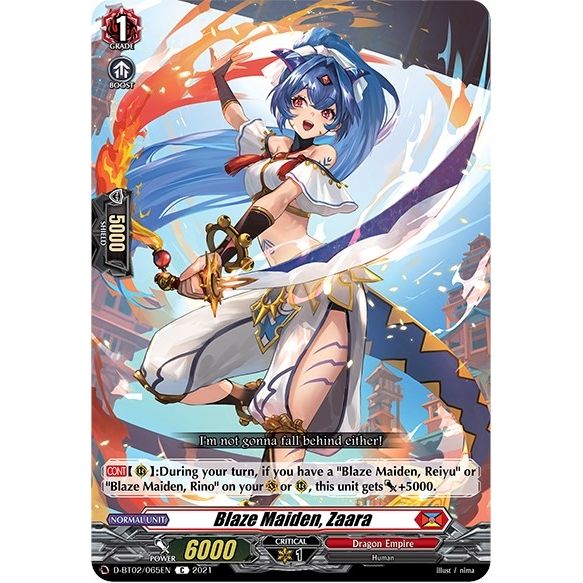 Image for Blaze Maiden, Zaara (D-BT02/065EN) (D-BT02) - Cardfight Vanguard