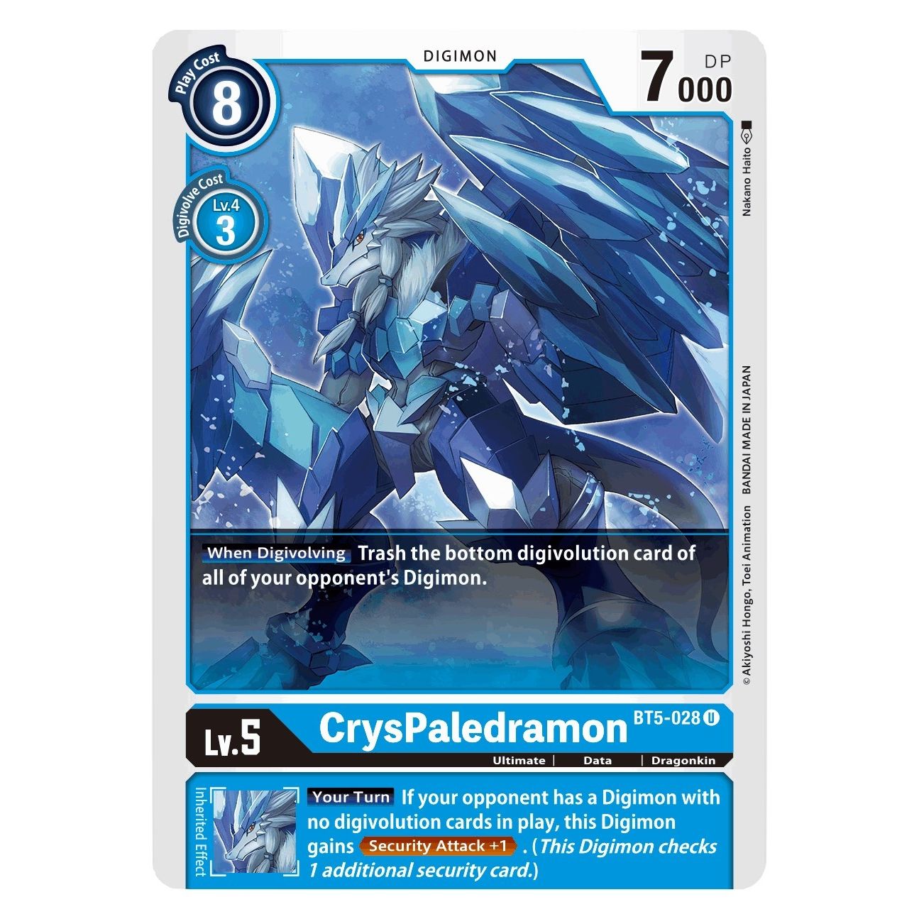 Image for CrysPaledramon (BT5-028 U) (BT05) - Digimon Card Game