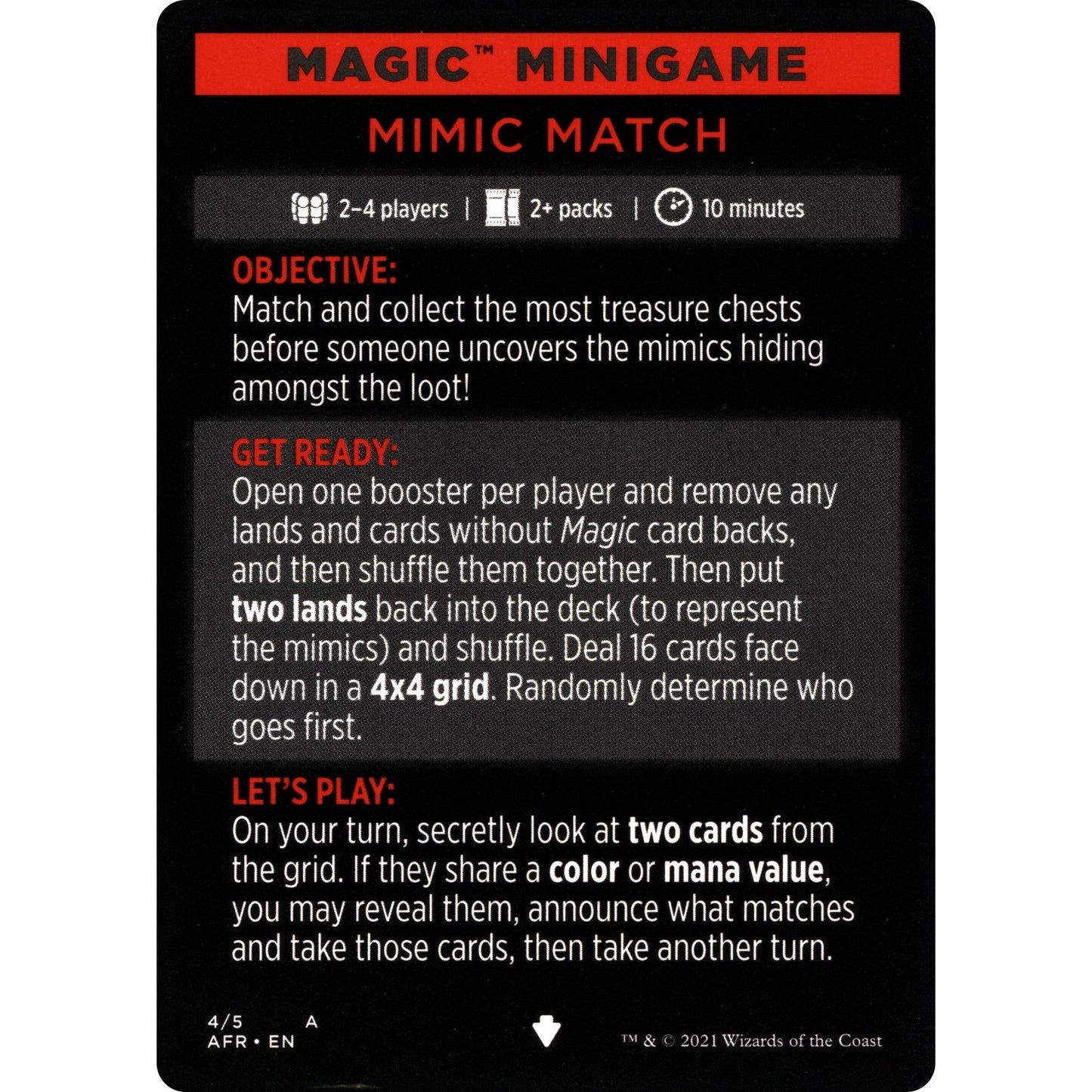 Image for Magic Minigame: Mimic Match (4) (AFR) - Magic: The Gathering