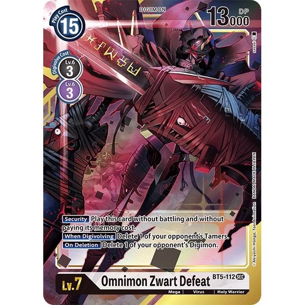 Image for Omnimon Zwart Defeat (Alternate Art) (BT5-112 SEC) (BT05) - Digimon Card Game