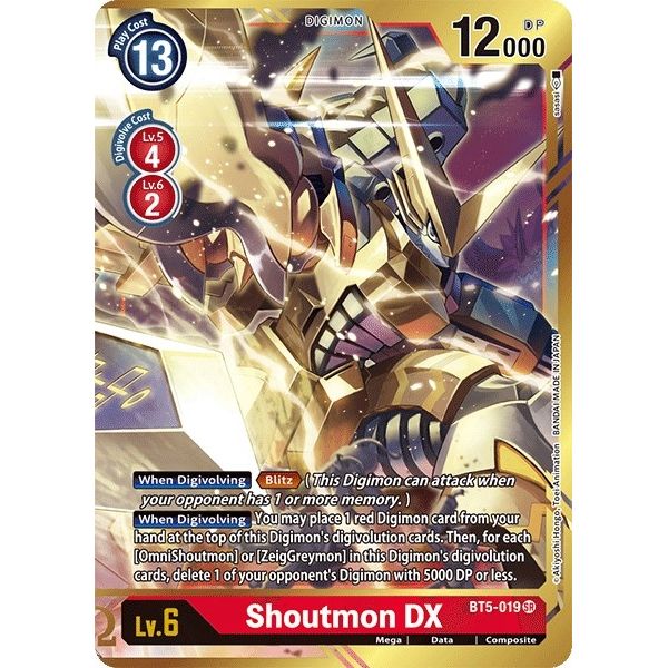 Image for Shoutmon DX (Alternate Art) (BT5-019 SR) (BT05) - Digimon Card Game