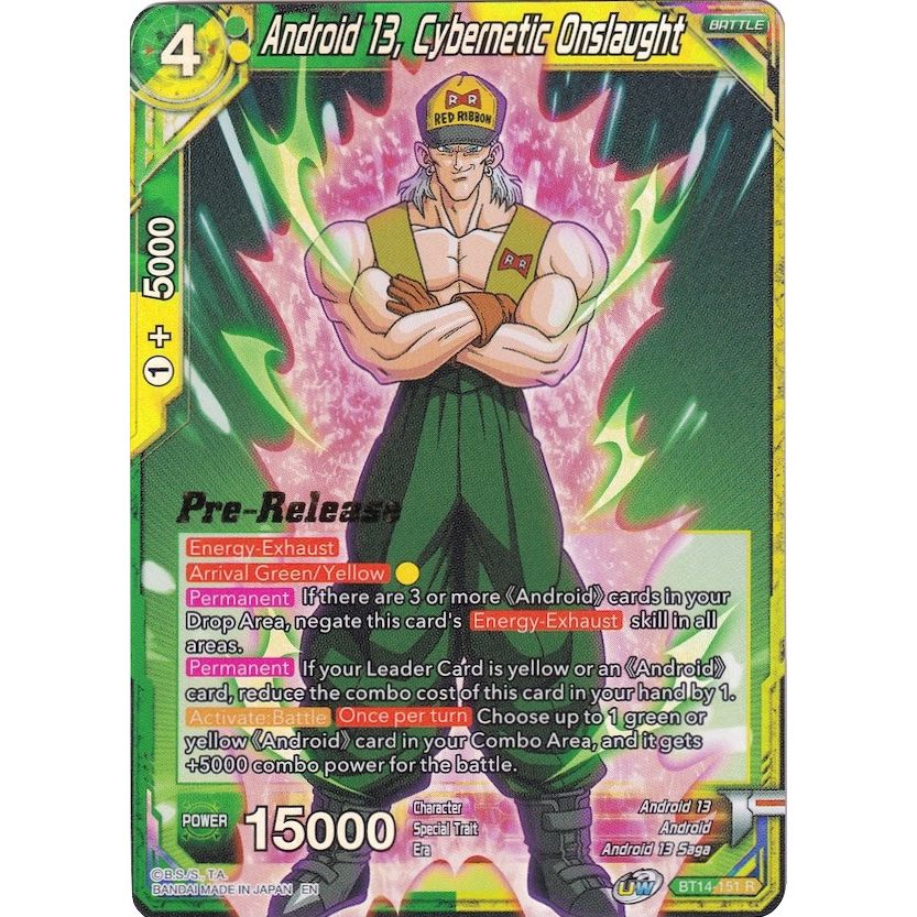 Image for Android 13, Cybernetic Onslaught (BT14-151) (DBS-B14PRE) - Dragon Ball Super: Masters