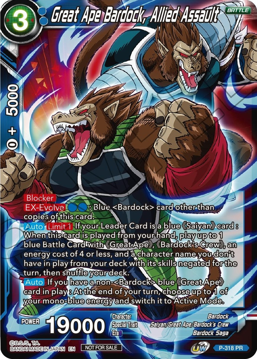 Image for Great Ape Bardock, Allied Assault (P-318) (TPR) - Dragon Ball Super: Masters