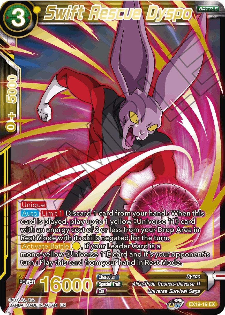 Image for Swift Rescue Dyspo (EX19-19) (DBS-BE19) - Dragon Ball Super: Masters