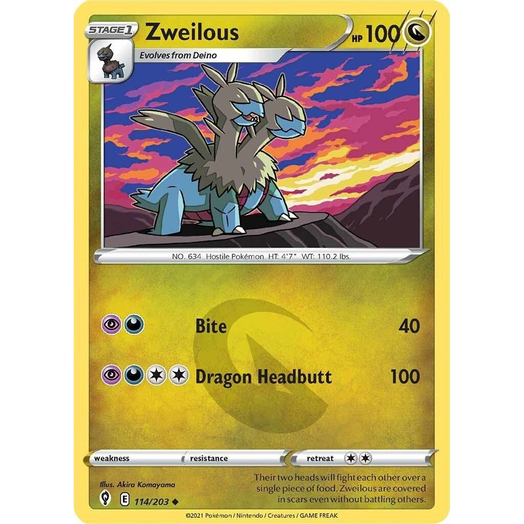 Image for Zweilous (114/203) (SWSH07) - Pokemon