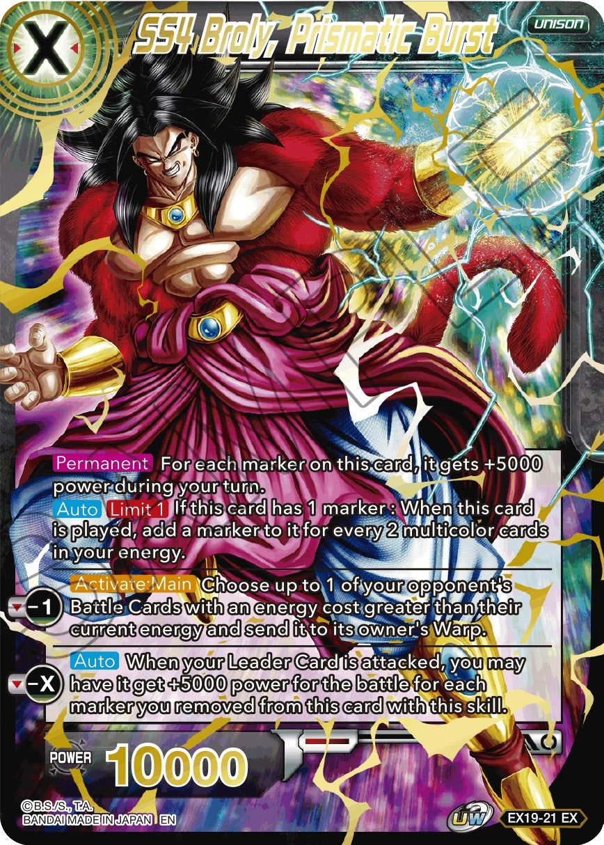 Image for SS4 Broly, Prismatic Burst (EX19-21) (DBS-BE19) - Dragon Ball Super: Masters
