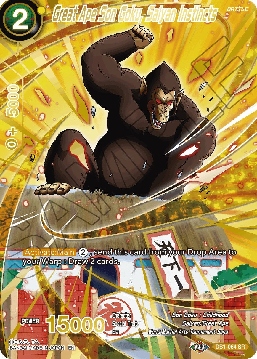 Image for Great Ape Son Goku, Saiyan Instincts (Alternate Art) (DB1-064) (DBS-BE19) - Dragon Ball Super: Masters